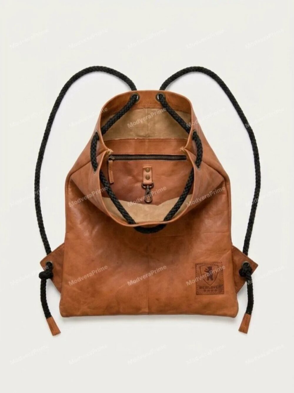 Berliner Real Leather Gym Bag Vintage Genuine 753 Drawstring Backpack Unisex